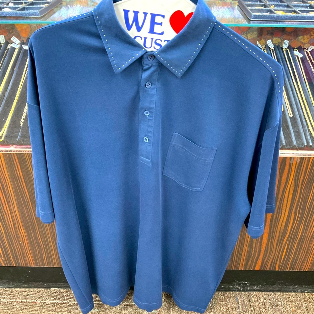 Bugatchi Polo Shirt Size XXL Blue